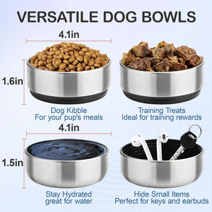 Custom logo 3 in 1 Style 32oz Portable Stainless Steel Pet Feeder Outdoor Travel Bowl Insulated <b>Dog</b> <b>Water</b> <b>Bottle</b> - Product Image 2