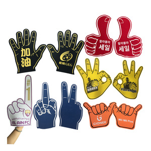 Customized Logo EVA Foam Hand Cheer Leading Foam Fingers for Sports Cheer School Spirit Craft Foam Hands Team Fingler