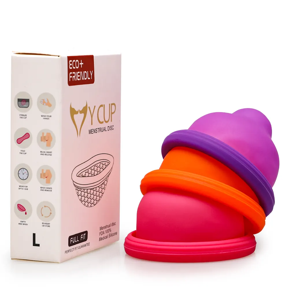 Eco-Friendly 100% Medical Silicone Organic Menstrual Disc Custom Period Disk For Women
