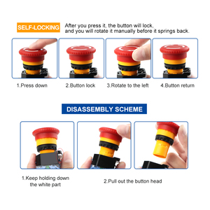 22 Mét tự-khóa Khẩn Cấp Power push <span class=keywords><strong>button</strong></span> chuyển LA38-11ZS nấm Head dừng khẩn cấp push <span class=keywords><strong>button</strong></span> chuyển - Product Image 3