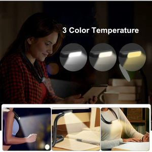 JYM Silikon Flexible Neck Lese lampe 3 Modi Stepless Dim mable Wiederauf ladbare Schreibtisch lampe - Product Image 4