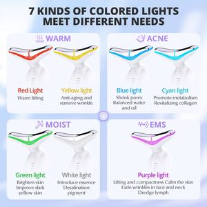 Appareil de beauté facial à microcourant ionique vibrant 7 couleurs, anti-rides, pour le visage et le cou, masseur liftant, marque privée - Product Image 4