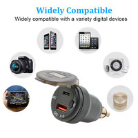Interruptor de encendido y apagado de 12V y 24V, carga rápida, 18W, Puerto USB 3,0, tipo C, 30W, PD, QC3.0, pantalla de voltímetro, cargador de coche