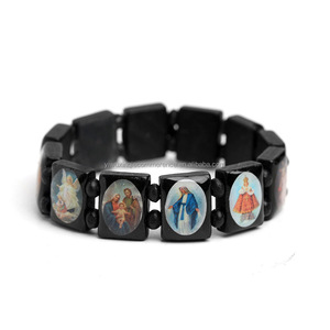 Bracciale Con Elastico In Legno - Souvenir Volto Santo Di Manoppello