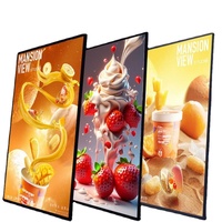 Affichage de menu d'ascenseur mural ultra-fin rectangulaire à LED, éclairé, haute définition, avec cadre en aluminium transparent
