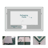 Vitrine d'accueil 23.6 24 pouces 24X32 Mini cadre en aluminium écran tactile Anti-buée Hd Smart Tv salle de bain miroir LED avec Wifi bleu