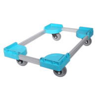 Chariot à plateforme robuste en plastique pour conteneurs empilables, avec roulettes pivotantes silencieuses pour la logistique d'entrepôt