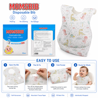 MOMSBIB Lot de 20 bavoirs pour enfants en tissu non tissé, sans BPA, imperméables, anti-déversement et anti-salissures, pour l'alimentation, 13-36 mois
