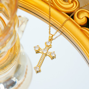 Phong Cách 18K Vàng Thép Không Gỉ Chuỗi Zircon Punk Chữ Thập Vòng Cổ Giản Dị Đảng Lễ Hội Kitô Giáo Món Quà Hoàn Hảo - Product Image 6