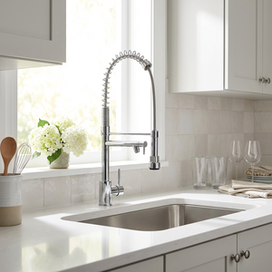 Haijun Upc <span class=keywords><strong>rubinetto</strong></span> da cucina commerciale nichel spazzolato a molla, <span class=keywords><strong>rubinetto</strong></span> per <span class=keywords><strong>lavello</strong></span> da cucina monocomando <span class=keywords><strong>con</strong></span> spruzzatore estraibile - Product Image 3