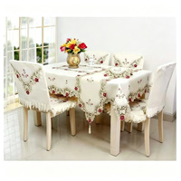 Nappe en satin vintage de haute qualité, faite à la main, avec broderie florale carrée, infroissable et facile d'entretien pour la salle à manger à domicile