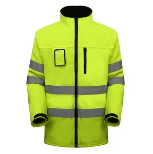 Hola vis chaqueta de invierno de manga larga chaqueta de seguridad reflectante