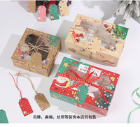 Boîte à biscuits de Noël Cupcake Dessert au four Emballage cadeau avec fenêtre transparente Brownies Boîtes à biscuits de boulangerie avec inserts 4 6 12 trous