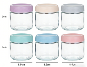 Frascos de Vidrio Apilables Ecológicos Clásicos de 10 oz (300 ml) <span class=keywords><strong>con</strong></span> Tapas Herméticas para Almacenamiento en la Cocina, Granos de Café, Avena, Nueces, <span class=keywords><strong>Miel</strong></span> - Product Image 1