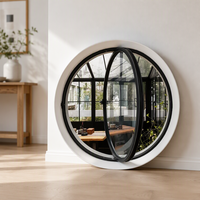 Fenêtre de grenier ronde pivotante centrale DEMEA en aluminium moderne sur mesure avec design panoramique antivol et coupe-vent, et verre artistique