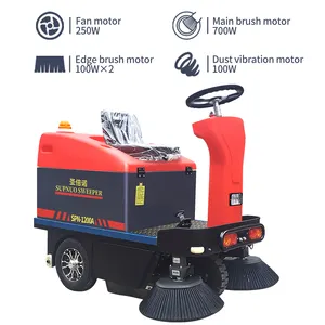 SBN-1200A Manual Cordless Floor Clean Equipment Driving Dust Road Mop Sweeper For Public Area Easy To Operate