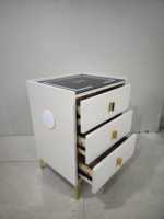 Table de chevet trois couleurs avec chargeur sans fil, multifonction, armoire de qualité supérieure fabriquée en usine