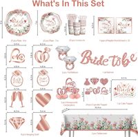 Ensemble de décoration pour fête de mariage et enterrement de vie de jeune fille, rose doré, élégant, écologique, vaisselle en papier et plastique, nappe, décorations de gâteau
