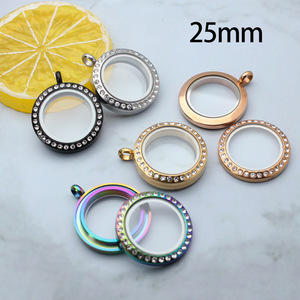 20mm/25mm/30mm chiusura magnetica vetro pendente ciondolo in acciaio inox memoria vivente medaglione gioielli - Product Image 3