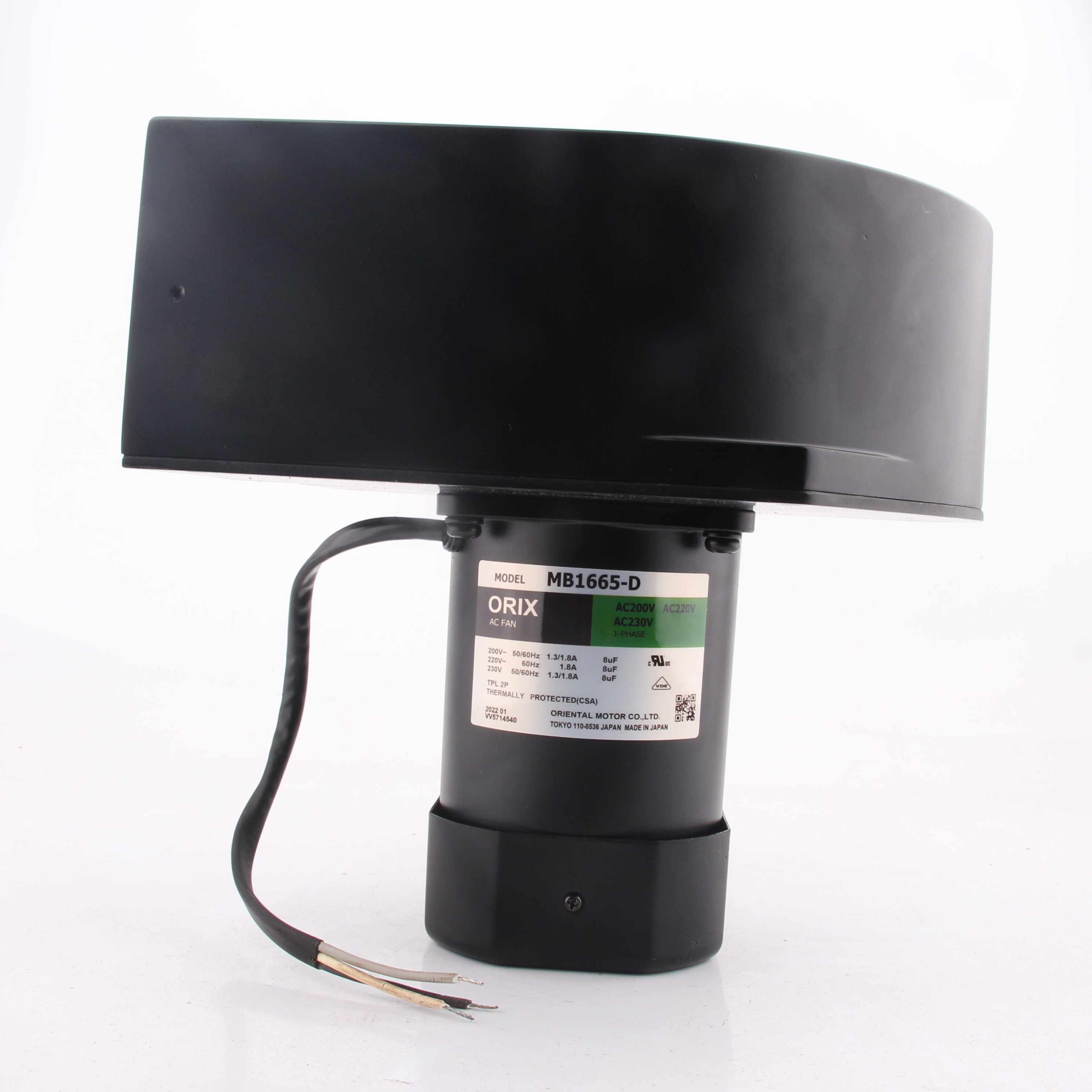 ORIX AC200V/220V/230V 1.31/1.8A High-Power Centrifugal Blower Fan