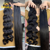 Extensions de cheveux naturels indiens vierges, ondulés, non traités, de temple, longs, alignés aux cuticules, pour femmes, vente en gros