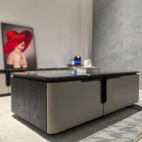 Meuble TV de Luxe Moderne avec Rangement et Options en Marbre Léger ou Pierre Frittée – Ensemble Minimaliste pour Téléviseur