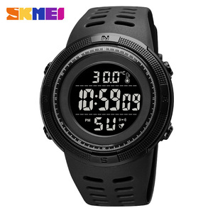 Skmei Digital Watch Men Black Strap Electronic Thermometer Water Resistant Sport Watch - Product Image 1