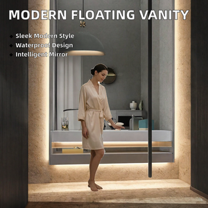 Mueble de Baño Moderno Flotante de Pared con Espejo Inteligente Iluminado y Gabinete Impermeable para Lavabo - Product Image 2