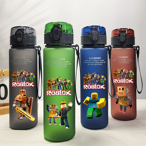 Vaso de Plástico de 560 ml con Diseño de <span class=keywords><strong>Personajes</strong></span> de <span class=keywords><strong>Roblox</strong></span>, Impresión de Anime, DynaBlocks, Vaso de Agua Esmerilado, Botella Negra, Azul, Verde, Roja - Product Image 1