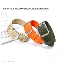 Bracelet de montre en nylon tissé Perlon, ceinture en toile, poignet en tissu résistant à la transpiration, 14/16/18/20/22mm