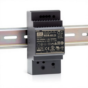 Fuente de Alimentación de Salida Única HDR-60-24 AC-DC Ultra Delgada en Forma de Escalón para Riel DIN 60W 24V 2.5A Entrada 85-264VAC Industrial Pasante LPS - Product Image 2