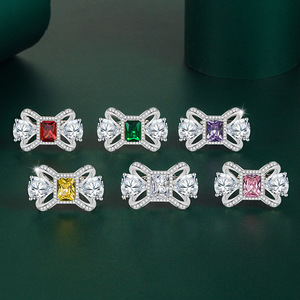 YL thời trang Ladies 'waterdrop <span class=keywords><strong>Ruby</strong></span> Emerald nhẫn vàng hồng kim cương sống động thạch anh tím bốn vuốt sống miệng hình quả lê - Product Image 2