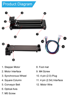 Module de gravure laser CNC à axe Y réglable avec support de diode semi-conductrice et contrôle Ruida, compatible IA