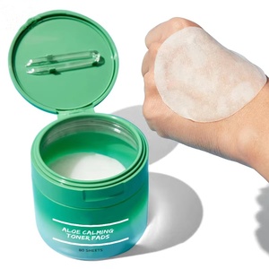 आपका ब्रांड 80 पैड एलोई शांत करने वाला फेस टोनर कपास पैड त्वचा को शांत करने में मदद करता है। - Product Image 3