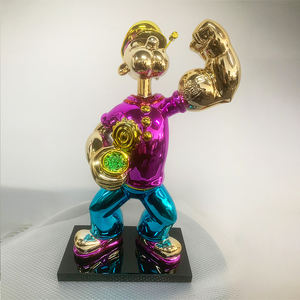 NOUVELLE ARRIVÉE Sculpture en résine chromée faite à la main de la femme de <span class=keywords><strong>Popeye</strong></span>, Olvia, pop art, statue de <span class=keywords><strong>dessin</strong></span> <span class=keywords><strong>animé</strong></span>, artisanat en résine <span class=keywords><strong>et</strong></span> arts pour cadeaux, décoration intérieure - Product Image 4