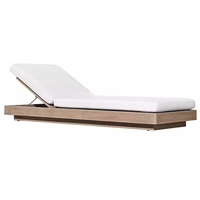 Chaise longue en rotin d'extérieur de haute qualité, lit de balcon, piscine, chaise inclinable portable en métal, bois de teck, salon de jardin