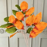 Daun Pomelo Sutra Buatan untuk Dekorasi Pernikahan, Hiasan Bunga untuk Aula Dalam/Luar Ruangan, Latar Belakang Bertingkat, Dekorasi Lembut