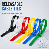 Bridas de nailon reutilizables y ajustables con cierre rápido para gestión de cables en el hogar, oficina, jardín e industria