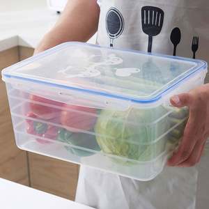 Clear PP <b>Stackable</b> Waterproof Food <b>Storage</b> <b>Containers</b> Sealed Lids for Pantry Kitchen Fridge Organization FoodFruit Vegetables - Product Image 5