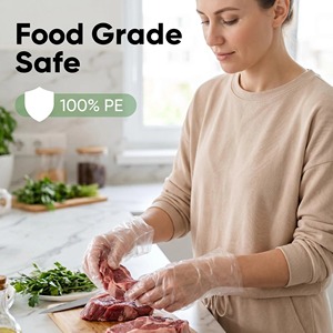 Kangle Thick Disposable PE Gloves Clear <b>Plastic</b> Poly Gloves Heavy Duty Food Grade <b>Kitchen</b> Cleaning Industrial Use - Product Image 4