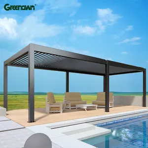 10 par 6 extérieur Typhoon coupe-vent en aluminium cadre terrasse pluie auvent toit Pergola