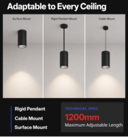 Luminaire suspendu cylindrique moderne en aluminium LED certifié ETL AC120V avec télécommande, intensité réglable, éclairage intérieur pour cuisine, salle à manger, maison