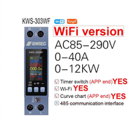 KWS-303WF WiFi Tuya Kompatibel DIN Rail Mount AC Voltmeter Panel Ammeter Tampilan Analog/Digital Kelas Akurasi 1.0 40A 290V