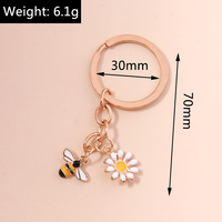 Portachiavi Carino con Smalto, Ape, Cuore, Fiore, Anello Portachiavi da Giardino, Souvenir Regalo per Donne e Uomini, Accessori per Borse, Gioielli Regalo