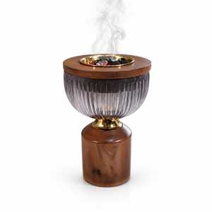 Wooden And Glass <b>Incense</b> <b>Burner</b> with Ash Catcher for <b>Incense</b> Sticks <b>Cones</b> Home Meditation and Easy Cleaning - Product Image 1