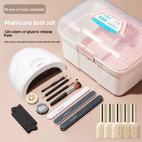 Kit professionnel complet d'outils pour nail art, lampe UV LED, ensemble de vernis gel, fournitures complètes de manucure pour débutants, DIY à domicile, salon de manucure