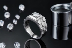Most Selling Fashion Moissanite Diamond <b>Ring</b> for <b>Men</b> with Finish for Engagement and Special Occasions Available For Sale - Product Image 5