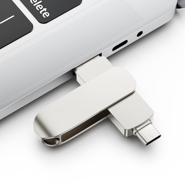 New 64GB 128GB 256GB USB 3.0 Metal OTG Flash Drive with USB Type-C and USB-A Dual Ports 3-Year Warranty for Mobile Phone and PC