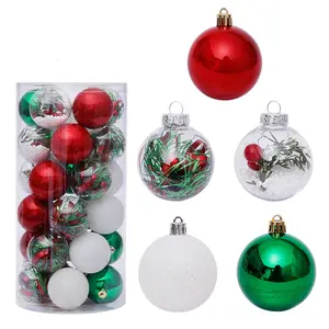 Vendita calda 30 PCS decorazioni per alberi di natale palle Xmas Ornament Ball Glitter Hanging Ball