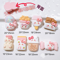 Dessin animé thème multicolore chat oeuf torsion Machine Patch 3D résine breloques pour téléphone portable coque accessoires bricolage